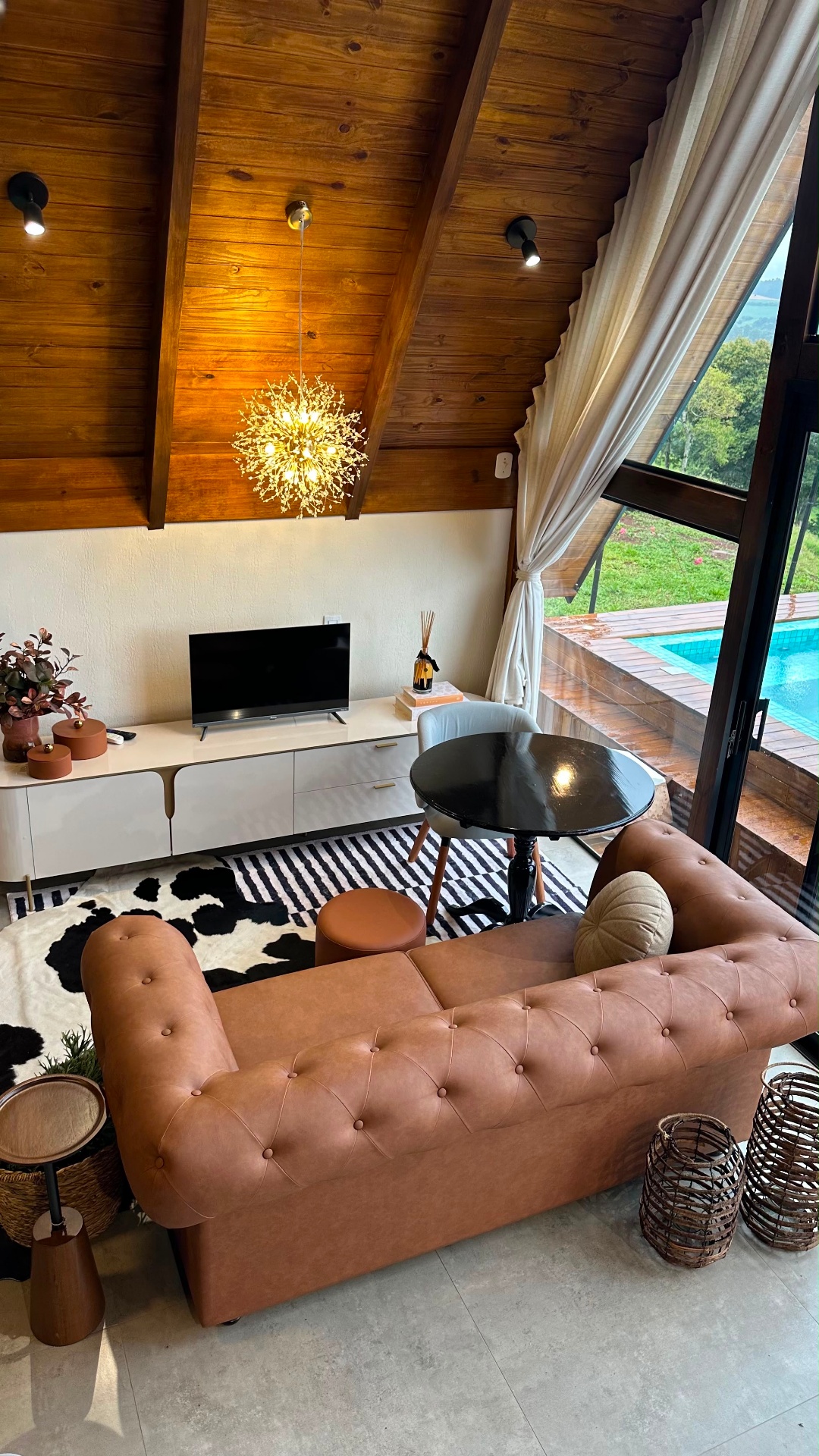 Sala de estar do chalé